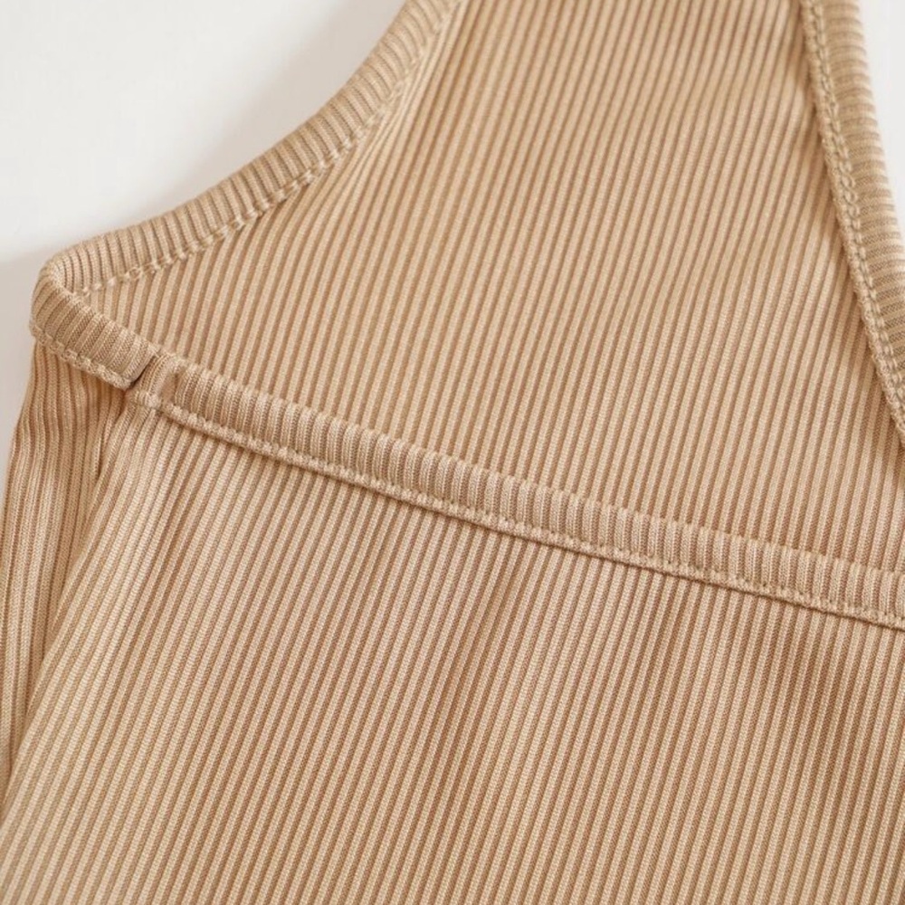 Tan Ribbed Halter Top - Picture 5 of 5